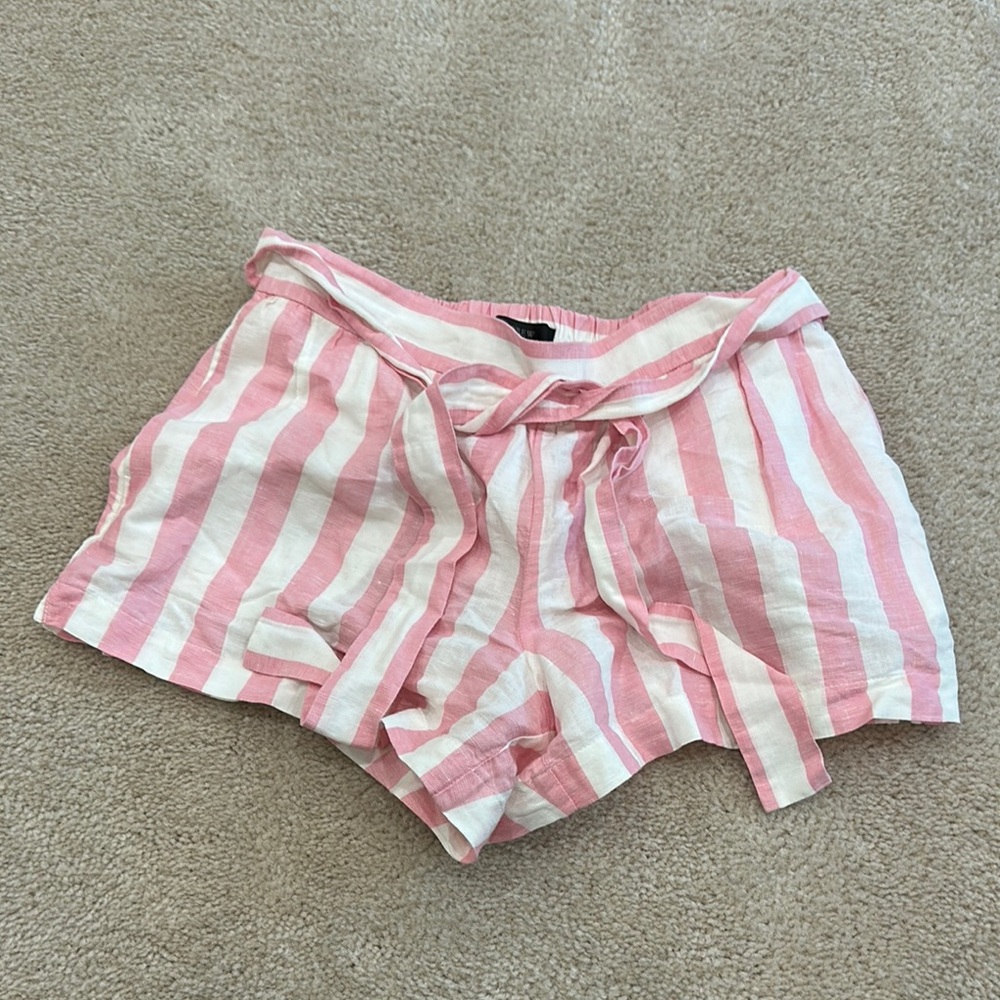 J. Crew Pink and White Striped Shorts
